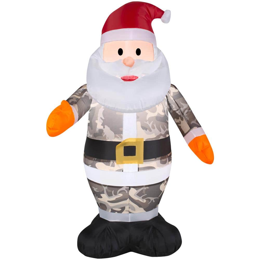 Gemmy 3 ft. Inflatable Airblown Santa in Camo Christmas G36278 The
