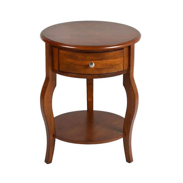 ZIRUWU 1-Drawer Brown Nightstand26.40 in. x 20.30 in. x 20.30 in