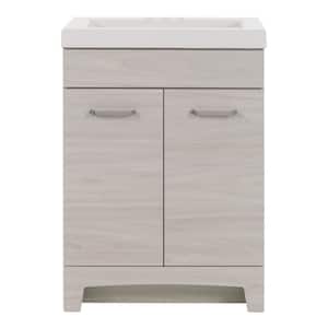 Stancliff 24.5 in. W x 18.8 in. D x 34.3 in. H Freestanding Bath Vanity in Elm Sky with White Cultured Marble Top