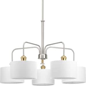 Cordin Collection 5-Light Brushed Nickel Chandelier with Shade