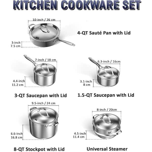 Cooks Standard Multi-Ply Clad Saucepan, 1-1/2-Quart, Silver