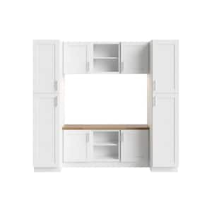 Richmond Verona White Plywood Shaker Ready to Assemble Base Kitchen Cabinet Mudroom Sft Cls 96 in W x 24 in D x 90 in H