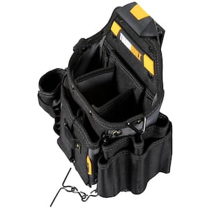 Journeyman Electrician Pouch + Shoulder Strap in Black, with ClipTech Hub, 21-pockets and rugged 6-layer construction