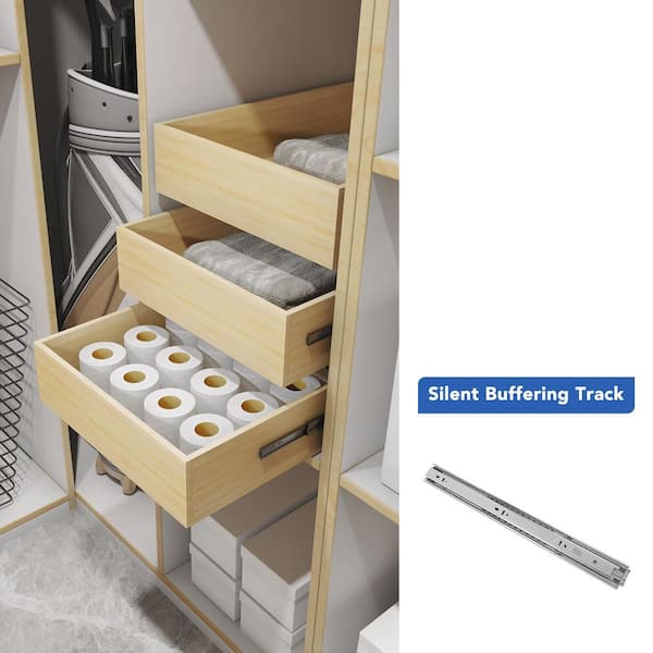 14 in. W x 20.4 in. D x 3.3 in. H in Wood Color Rollout Drawer for Kitchen Cabinets and Shelves