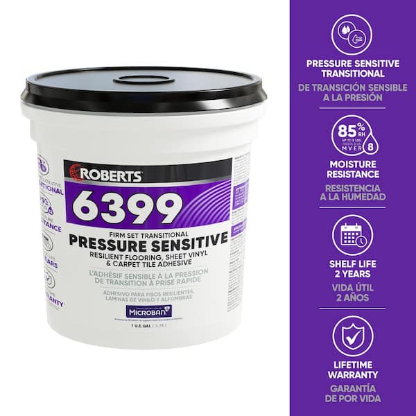 6399 4 Qt. (1 Gal.) 12 Hour Dry Time Firm Set Transitional Pressure-Sensitive Floor Adhesive in Off-White