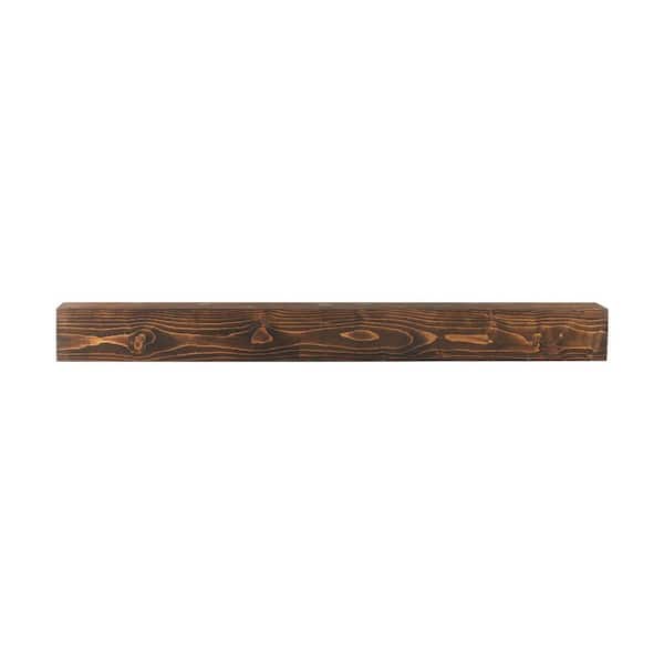 Fireplace Mantel, 84 in. x 8 in. x 6 in. Decorative Wall Shelf, Natural Wood Mantel for Over Fireplace, Brown