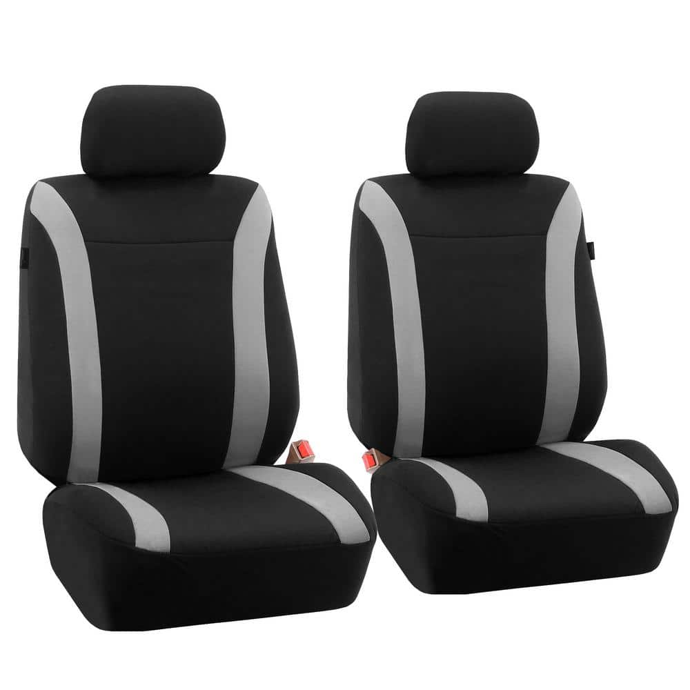 Motor Trend Blue Car Seat Cushions for Front Seats, 2-Pack Universal Padded Faux Leather Seat Covers for Cars with Storage Pockets, Premium Seat