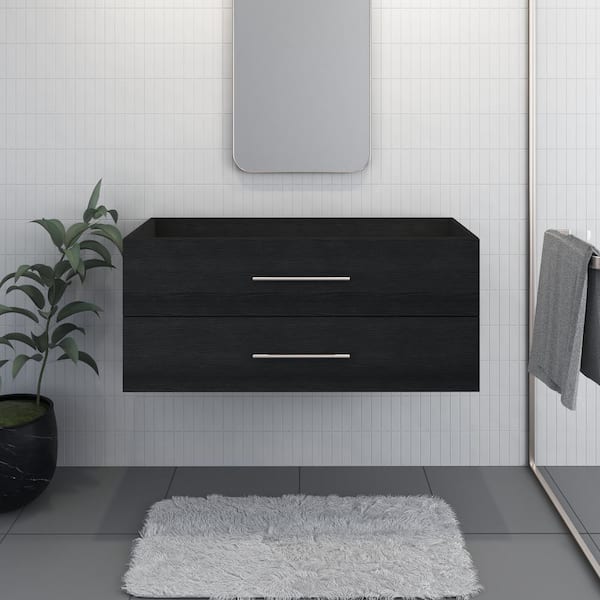 VOLPA USA AMERICAN CRAFTED VANITIES Napa 48 in. W x 20 in. D x 21 in. H Single Sink Bath Vanity Cabinet without Top in Black Ash, Wall Mounted