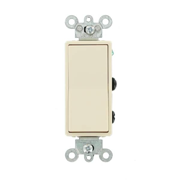 Leviton 15 Amp Decora Residential Grade 4-Way Lighted Rocker Switch, Light Almond