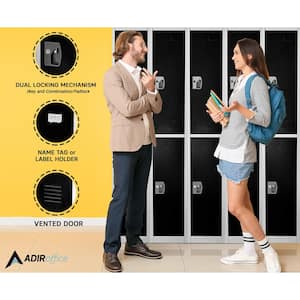 629-Series 72 in. H 2-Tier Steel Key Lock 2-Shelf Storage Locker Free Standing Cabinets in Black (2-Pack)