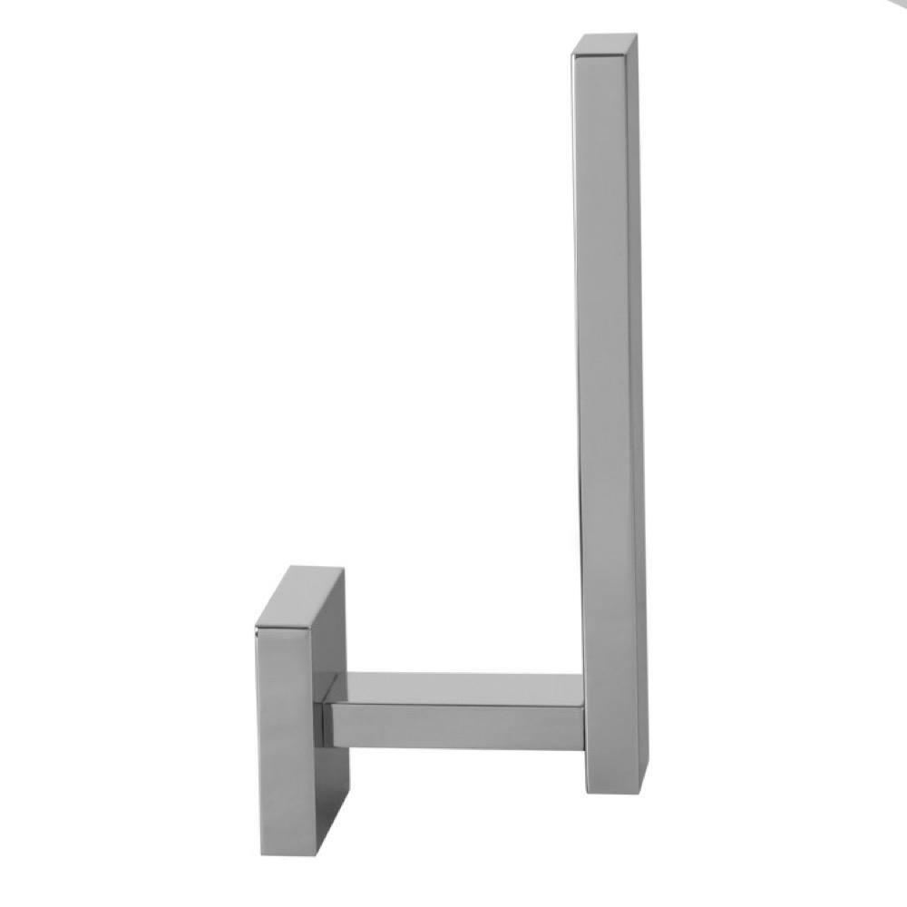 Chrome Vertical Brass Toilet Paper Holder with Square Mount