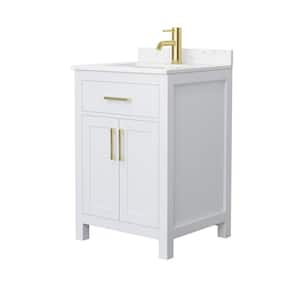 Beckett 24 in. W x 22 in. D x 35 in . H Single Bath Vanity in White with Carrara Cultured Marble Top