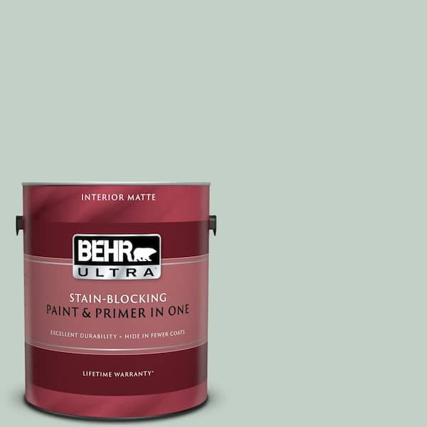 BEHR ULTRA 1 gal. #UL220-13 Frosted Jade Matte Interior Paint and Primer in One