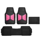 Pink Trimmable Liners Heavy Duty Tall Channel Floor Mats - Universal Fit for Cars, SUVs, Vans and Trucks - Full Set