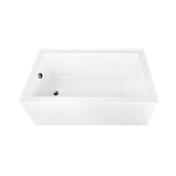 Aqua Eden 60 in. x 36 in. Acrylic Rectangular Alcove Soaking Bathtub with Left Drain in Glossy White/Oil Rubbed Bronze