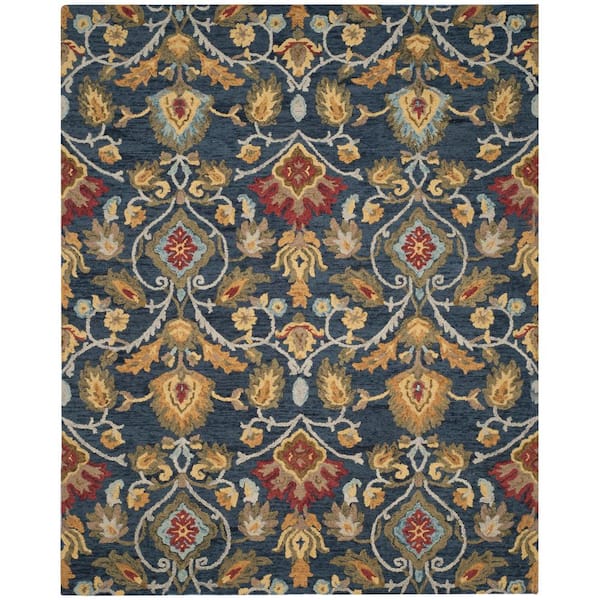 SAFAVIEH Blossom Navy/Multi 9 ft. x 12 ft. Area Rug