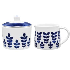 Sandefjord (Blue) Porcelain Sugar and Creamer Set