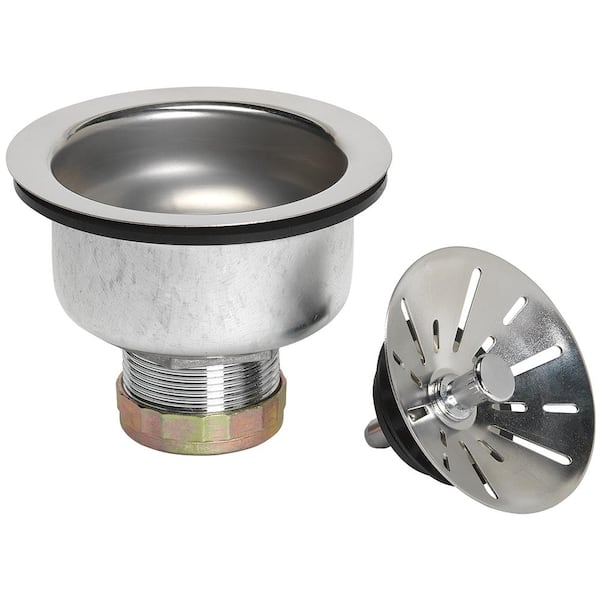 Glacier Bay Ball Lock Kitchen Sink Strainer - Stainless steel with polished finish