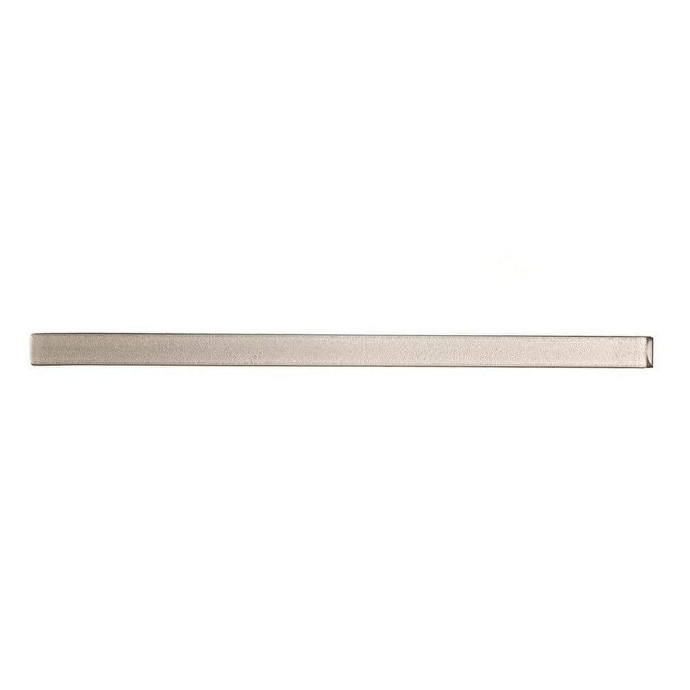 Apollo Tile Cosmos 0.6 in. x 12 in. Snow White Glass Glossy Pencil ...