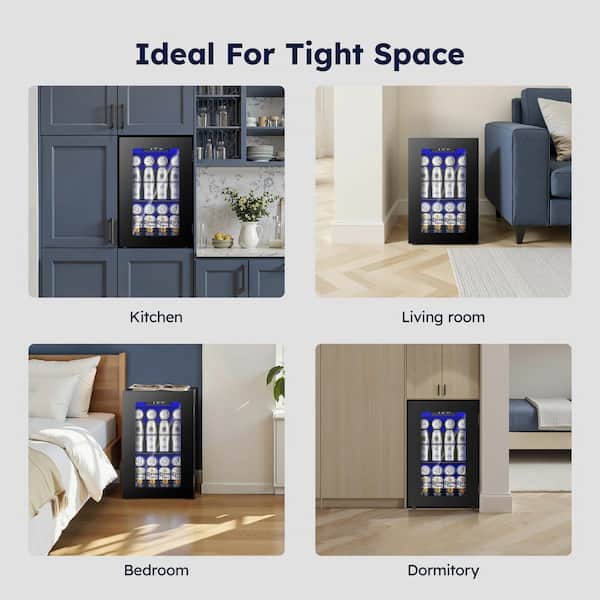 SIMZLIFE 11 in. Single Zone 6-Wine Bottles and 24-Cans Beverage