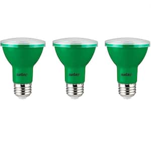 50-Watt Equivalent PAR20 Medium E26 Base Recessed Reflector Party LED Light Bulb in Green (3-Pack)