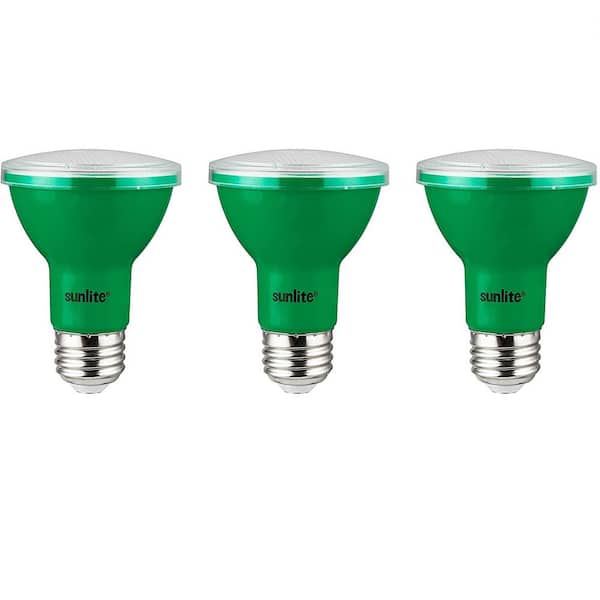 Sunlite 50-Watt Equivalent PAR20 Medium E26 Base Recessed Reflector Party LED Light Bulb in Green (3-Pack)
