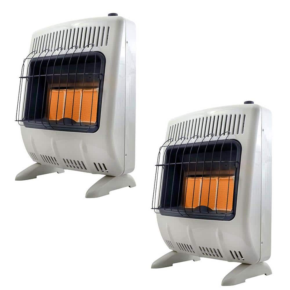 Mr. Heater 18,000 BTU Vent Free Propane Indoor Outdoor Space Heater (2-Pack), White -  2 x MH-F299820