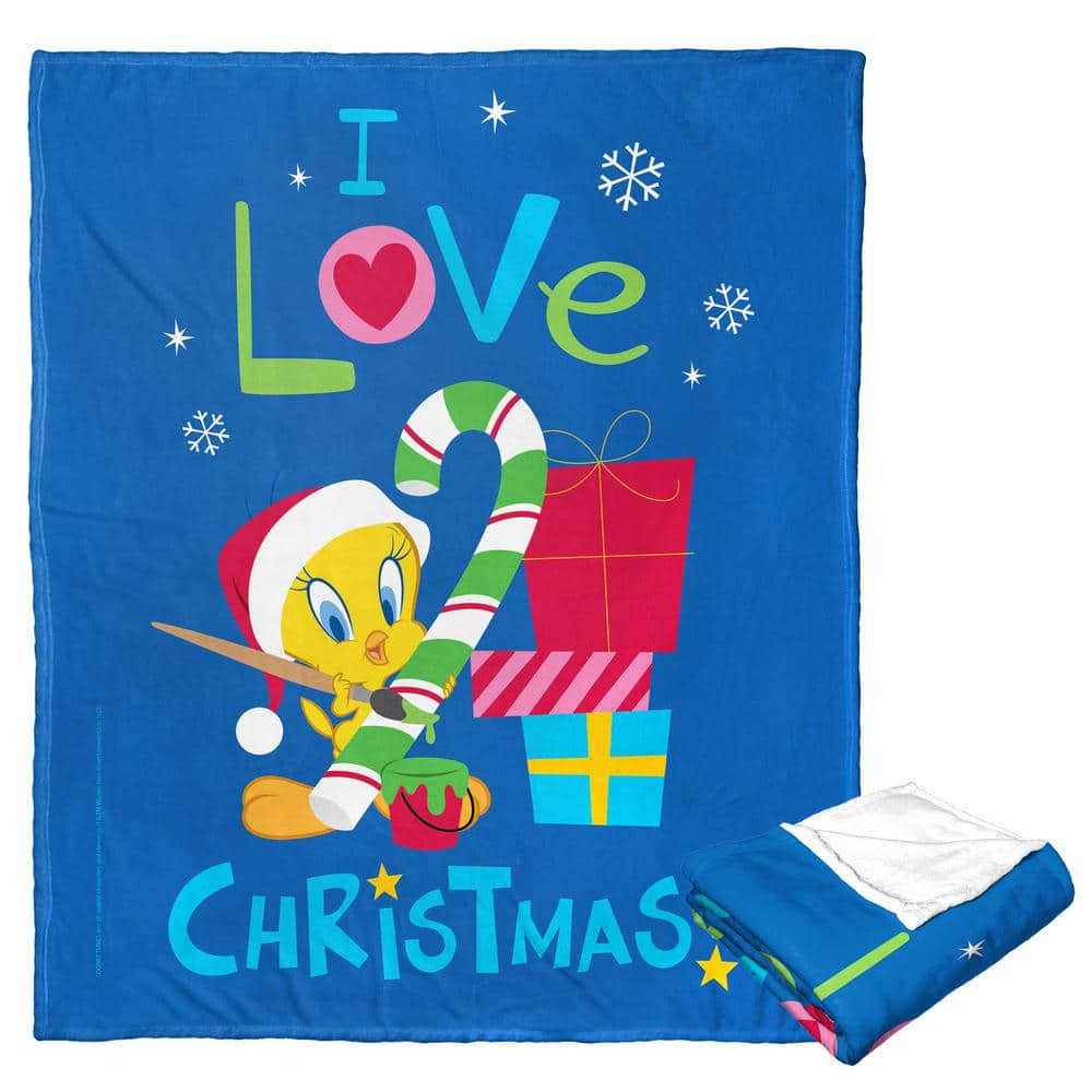 THE NORTHWEST GROUP Warner Bros. Looney Tunes Silk Touch Multi-Colored Throw Blanket I Love Christmas