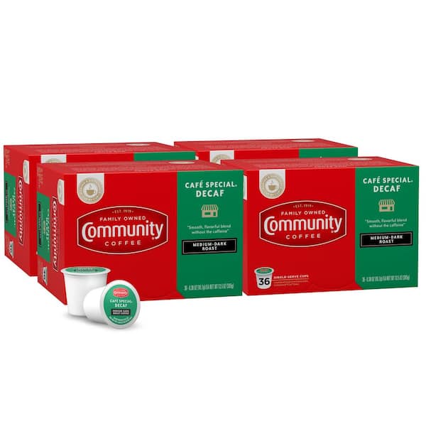 Community Coffee Cafe Special Decaf Medium-Dark Roast Single Serve Cups (144-Pack)