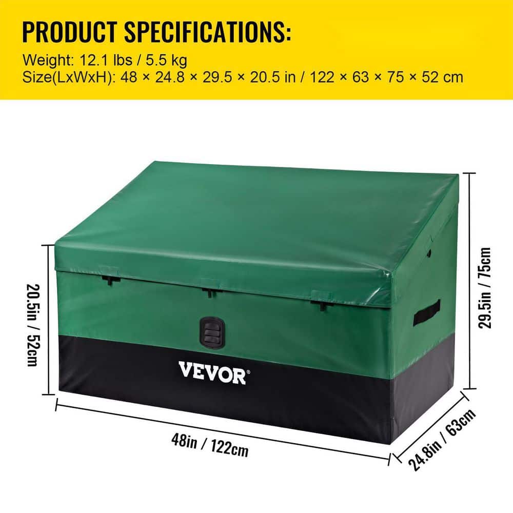 Green and Black PE Tarpaulin Deck Box with Galvanized Frame