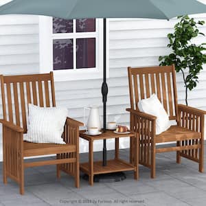 Tioman Hardwood Outdoor Mississippi Side Table with Umbrella Hole