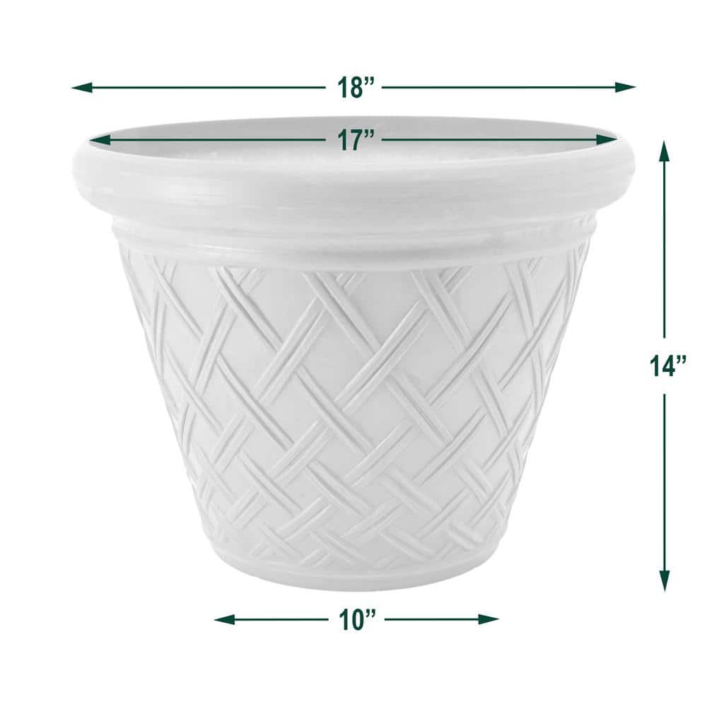 Large Terra Cotta Recycled Plastic Basket Weave Planter