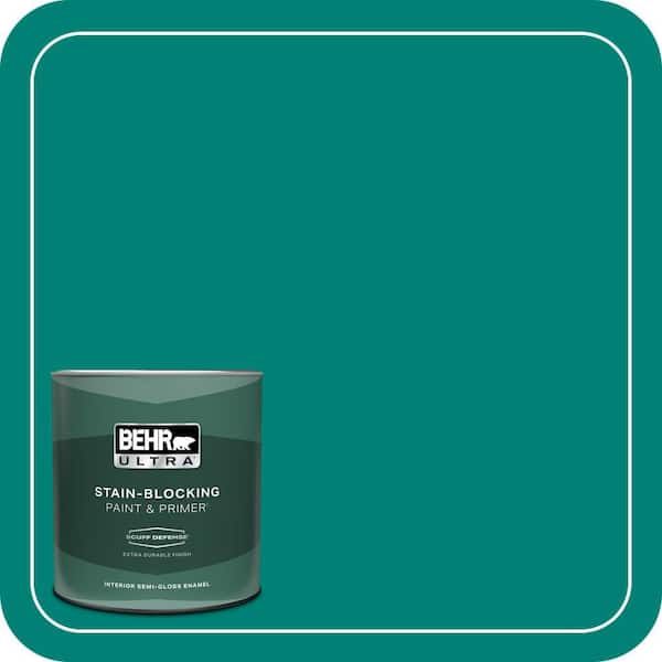 BEHR ULTRA 1 qt. Home Decorators Collection #HDC-WR14-9 Green Garlands Extra Durable Semi-Gloss Enamel Interior Paint & Primer