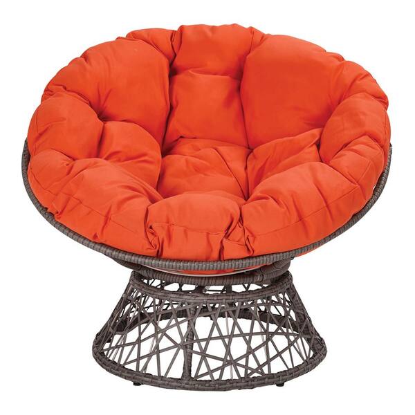 Orange Upholstered Swivel Papasan Chair Set of Kuwait Ubuy