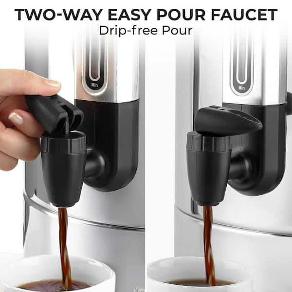 Premium Commercial Coffee Urn - 100 Cup - Silver