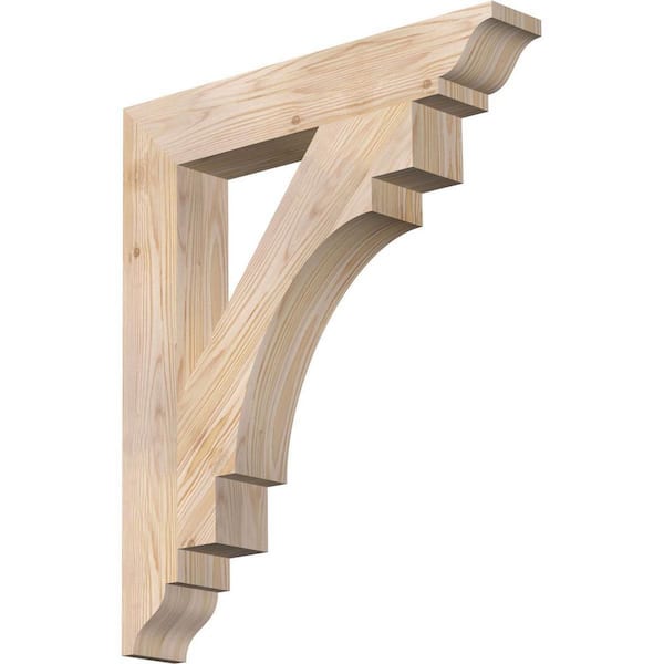 Ekena Millwork 3.5 in. x 26 in. x 22 in. Douglas Fir Merced Traditional Smooth Bracket