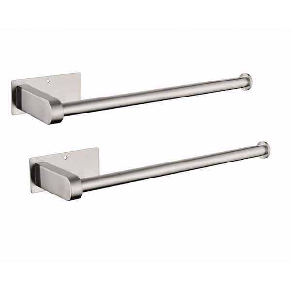 FUNKOL Stainless Steel Rustproof Self-Adhesive Kitchen Paper Towel Holder, in Brushed Nickel (2-Pack)