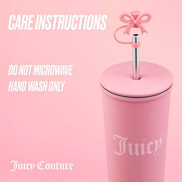 JUICY COUTURE Couture Cup Set 24 oz. Hot Pink Stainless Steel