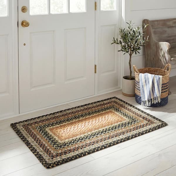 Braided Blue/Multi Doormat 2 ft. x 3 ft. Border Area Rug