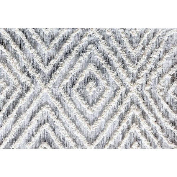 Lorelei Diamonds 8'0"x10'0" Contemporary White Area Rug