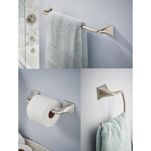 Everly 3-Piece Bath Hardware Set with 24 in. Towel Bar, Toilet Paper Holder, Towel Ring in Brushed Nickel