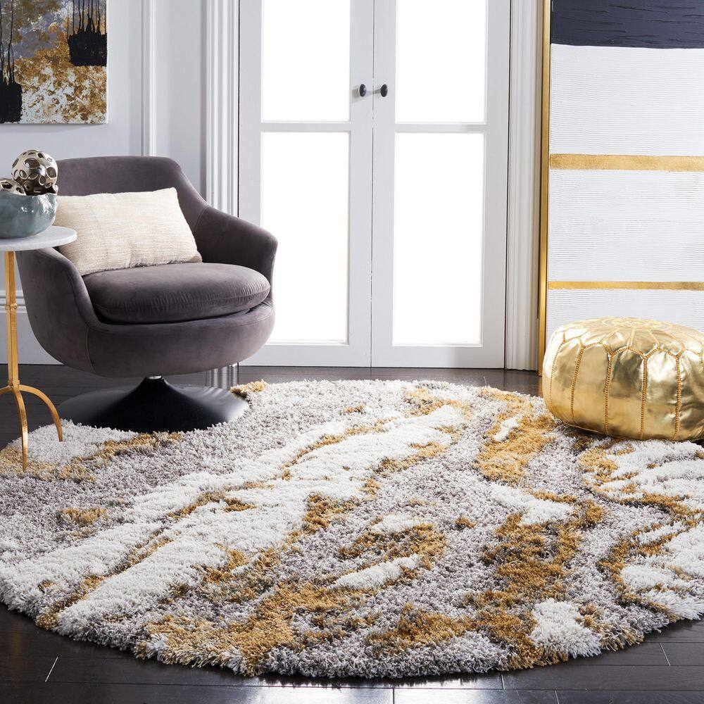 Horizon 7 X 7 Gray/Gold Abstract Round Rug price history on PriceWatchPro