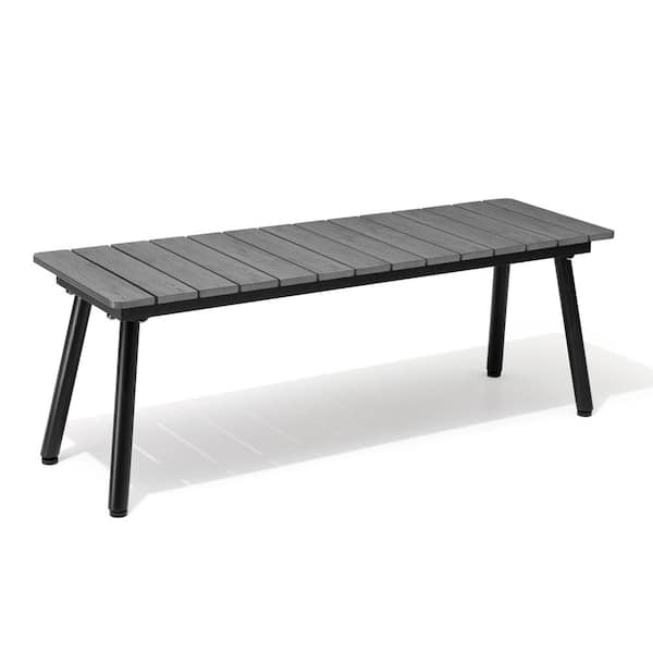 Crestlive Products 49.45 in. Gray Rectangular Aluminum Outdoor Patio Dining Benches
