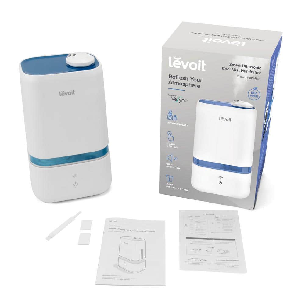 Levoit 4L White and Blue Smart Ultrasonic Cool Mist Humidifier
