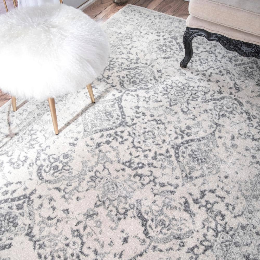 Luxe Ivory Plush 4'x7'7" Rectangle Polypropylene Area Rug