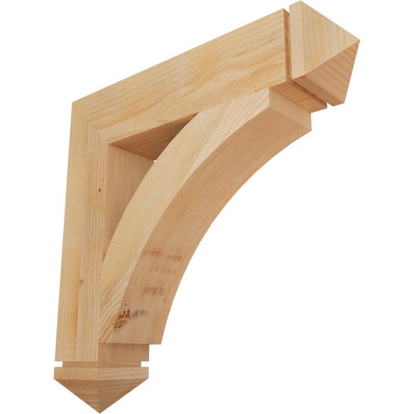 Ekena Millwork 6 in. x 30 in. x 30 in. Douglas Fir Thorton Arts and Crafts Rough Sawn Bracket