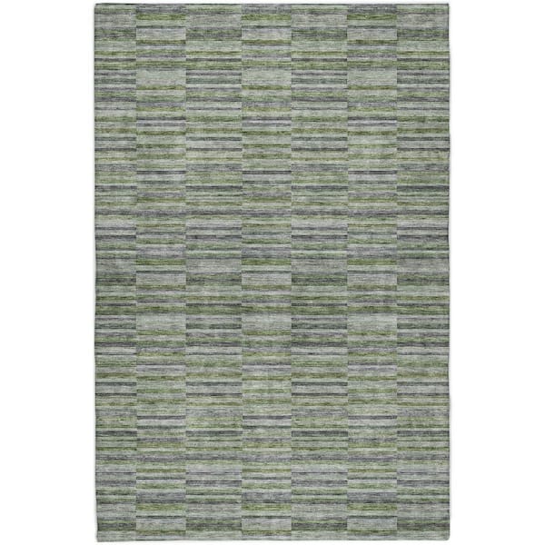 Dream Shag Premium Machine Washable Abstract ADS816 Olive 10 ft. x 14 ft. Area Rug