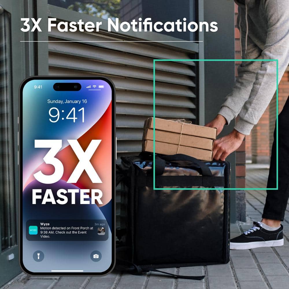 Wyze Cam OG, Wired Indoor/Outdoor 1080p HD Smart Home Security Camera with Built-In Spotlight