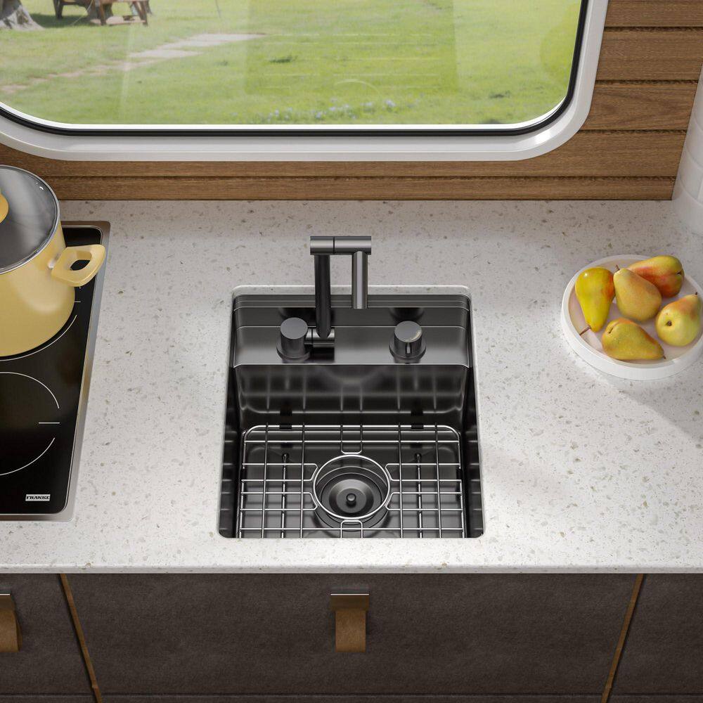 Fulorni 15 in. Undermount 16-Gauge Stainless Steel Single Bowl RV/Wet ...