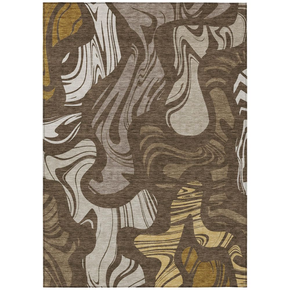 Chantille Machine Washable Indoor/Outdoor Abstract ACN2852 Chocolate 8 ft. x 10 ft. Area Rug price history on PriceWatchPro